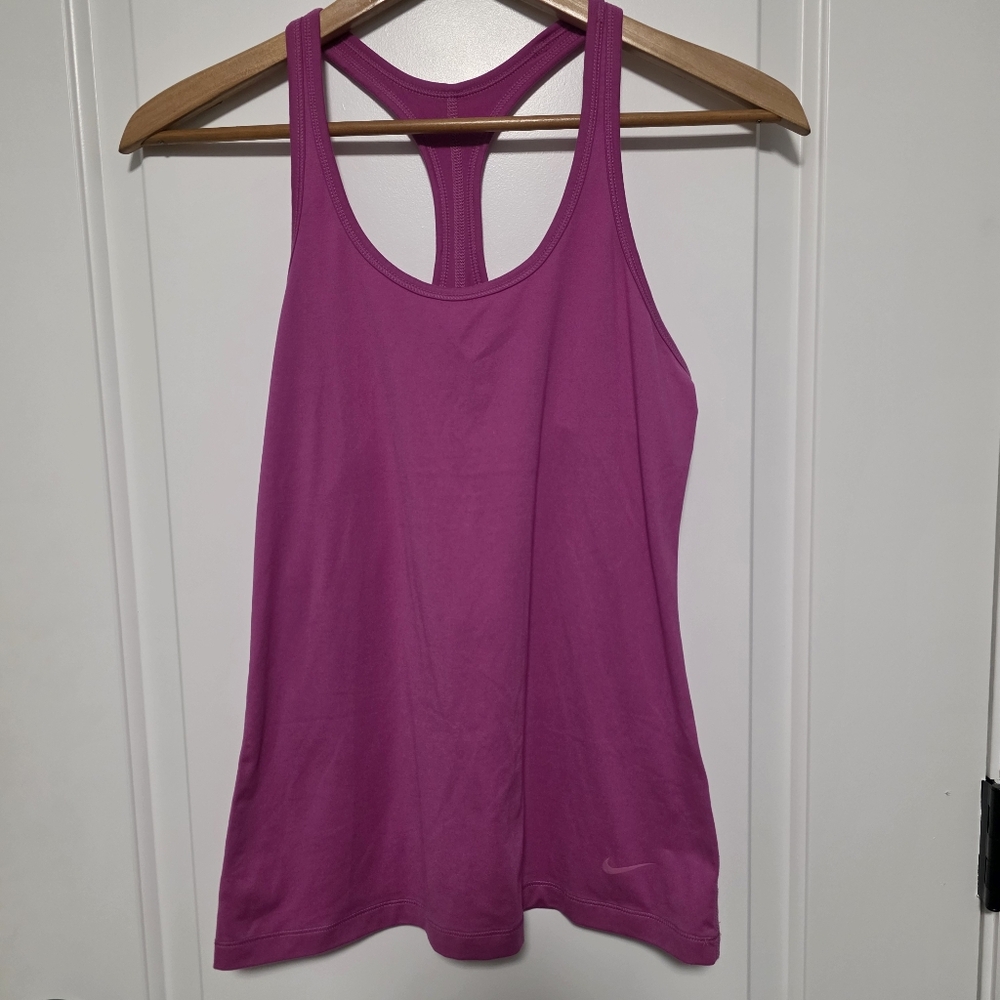 Bundle (2) Nike Dri Fit Raceback Tank Pink And Purple M
